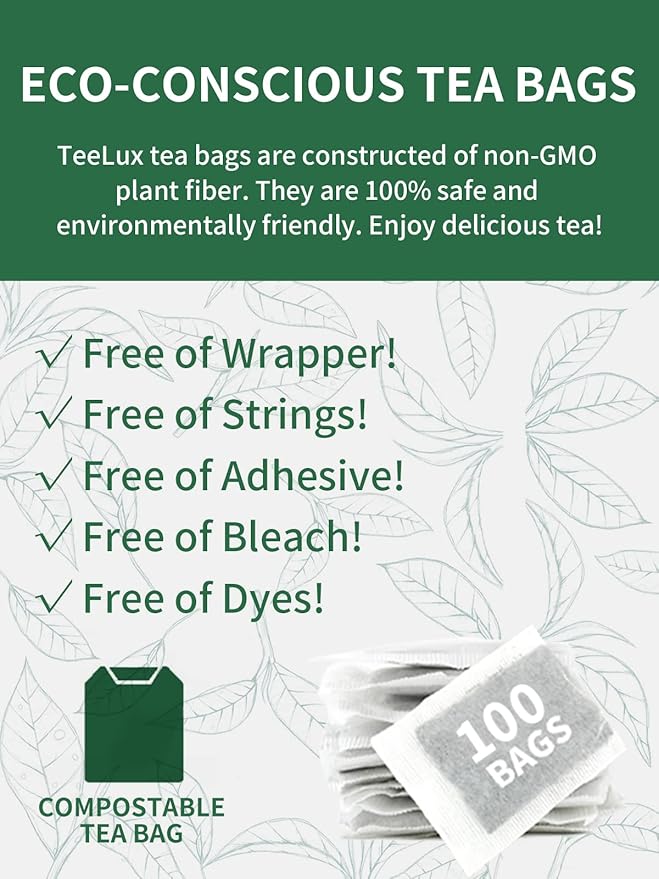 TeeLux Roasted Dandelion Root Tea Bags, Premium Natural Dandelion Root Herbal Tea, Caffeine Free, 100 Tea Bags - Bloomnest