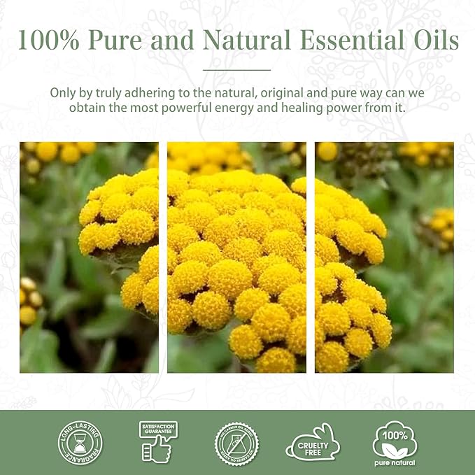Helichrysum 1.01fl.oz Essential Oil, PHATOIL Pure Aromatherapy Oils for Diffuser, Humidifier, Perfect for DIY Soap, Candle, Bath Bombs Making(30ml) PHATOIL