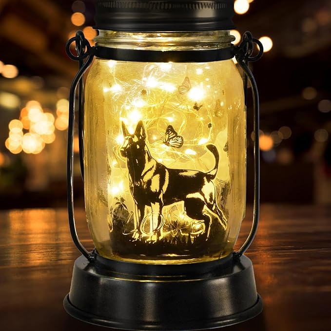Belgian Malinois Dog Gifts for Women/Men Belgian Malinois Solar Lanterns Birthday Dog Lovers Lantern Pet Loss Dog Memorial Lights Solar Garden Decoration for Yard, Patio,Backyard,Porch Torches Light - Bloomnest