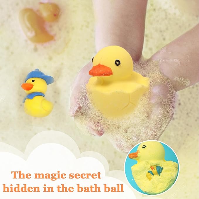 Bath Bombs for Kids with Surprise Inside,8 Pack Kids Bath Bombs Gift Set, Natural and Organic Bubble Bath Fizzy with Bath Toys, Birthday Gifts for Girls Boys - Bloomnest
