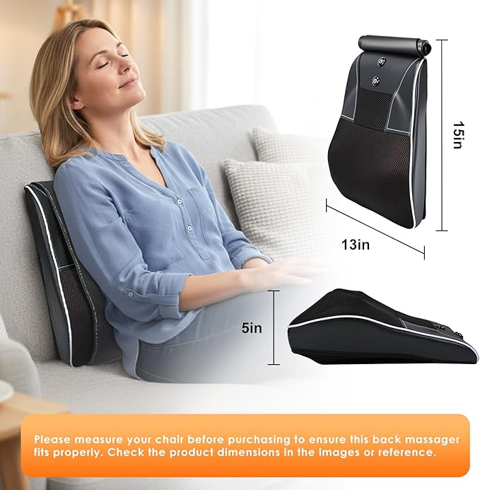 Shiatsu Neck and Back Massager with Heat,Neck Massager for Pain Relief deep Tissue,3D Kneading Massage Pillow for Back,Shoulder,Leg,Gifts for Mom,Dad,Women (Black) - Bloomnest