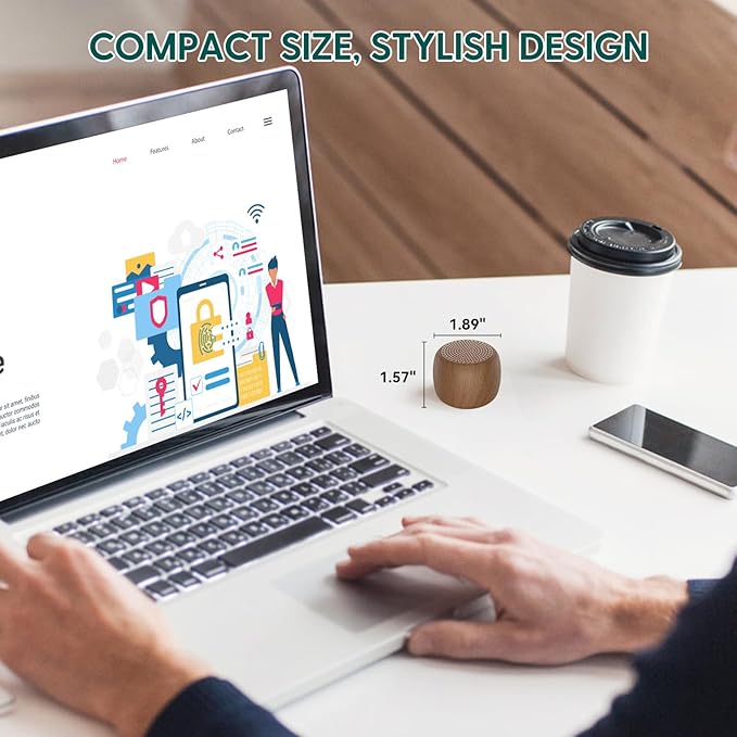 Babelio White Noise Sound Machine for Adults Kids Baby, Mini, 15 Non-looping Sounds, Timer, Memory Function, Easy to Pocket and Travel Wood 2 Pack