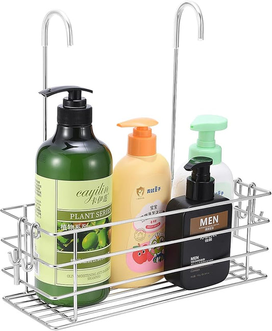 Shower Caddy Hanging Shower Rack SUS304 Stainless Steel Hanging Shower Orangizer with Hooks Over The Door, Shampoo Basket Storage (Single-Layer) - Bloomnest