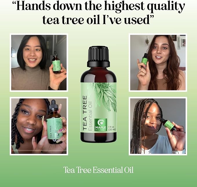 Pure Tea Tree Oil for Hair Skin and Nails - 100% Pure Undiluted Tea Tree Essential Oil with Dropper for Topical Uses Aromatherapy Diffusing and Home and Beauty DIYs - Vegan and Cruelty Free (1 Fl Oz) - Bloomnest