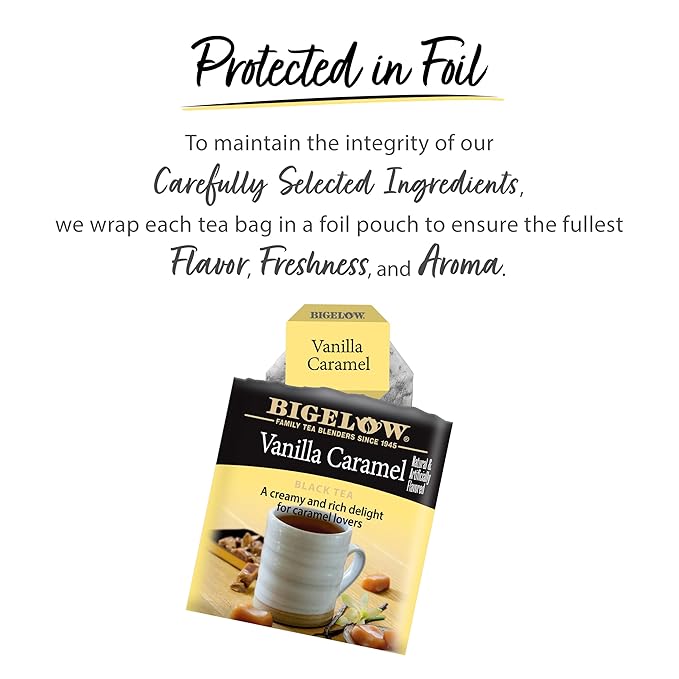 Bigelow Tea Vanilla Caramel Black Tea, Caffeinated Tea with Vanilla Caramel, 20 Count Box (Pack of 6), 120 Total Tea Bags - Bloomnest