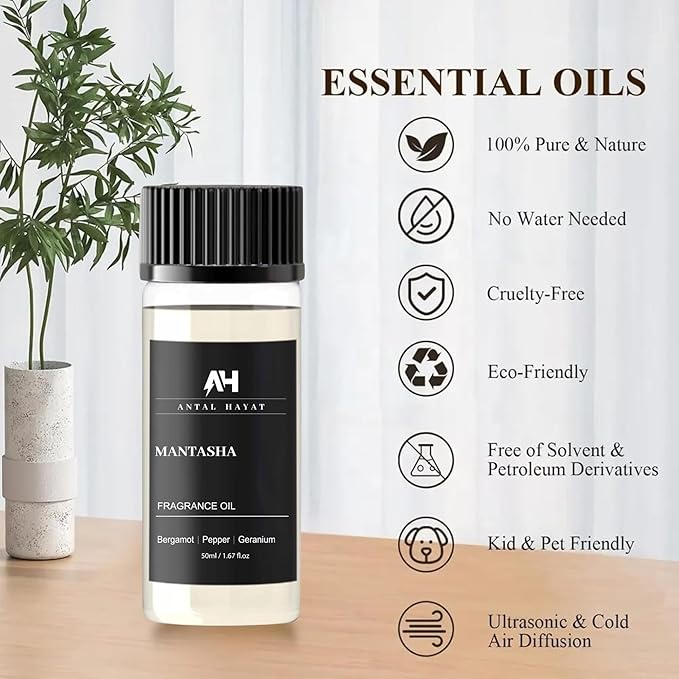 Hotel Scents Diffuser Oil Mantasha 50ml – Inspired by Sauvage EDP – Bergamot, Pepper & Geranium – Premium Fragrance Oil for Waterless & Ultrasonic Diffuser – Luxury Scent Refill for Home & Office - Bloomnest