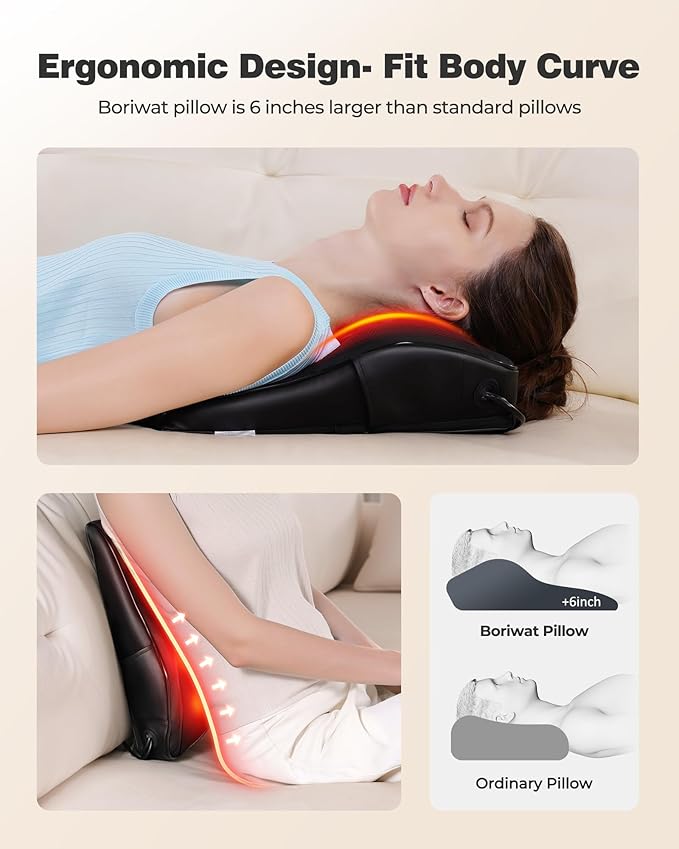 Shiatsu Neck Massager with Heat, 3D Kneading Back Massage Pillow for Pain Relief, Massagers for Neck and Back, Shoulder, Leg, Gifts for Men Women Mom Dad, Stress Relax at Home Office and Car - Bloomnest