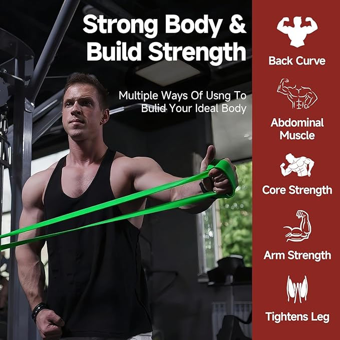 Resistance Bands Set with Door Anchor, Multi-Levels Pull Up Assistance Bands, Exercise Bands for Working Out, Stretching, Muscle Training, Physical Therapy (Men/Women) - Bloomnest