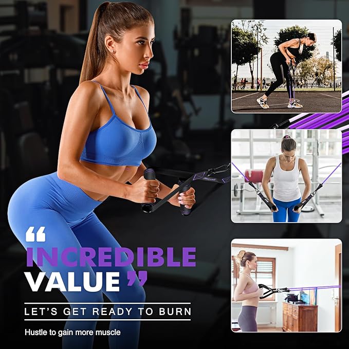 HPYGN Resistance Bands, Exercise Bands with Handles, Fitness Bands, Workout Bands with Door Anchor and Ankle Straps, for Heavy Resistance Training, Physical Therapy, Shape Body, Yoga, Home Workout Set - Bloomnest