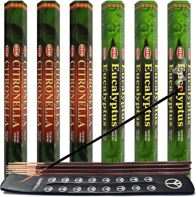 Citronella & Eucalyptus Incense Sticks & Holder Bundle Variety Pack from Hem Trumiri Insense Insence