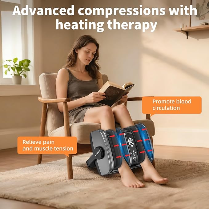 CARESKY® Foot Massager with Heat, Shiatsu Foot Massager for Plantar Fasciitis, Neuropathy Pain Relief, Deep Tissue Foot and Calf Massager, Boosts Circulation