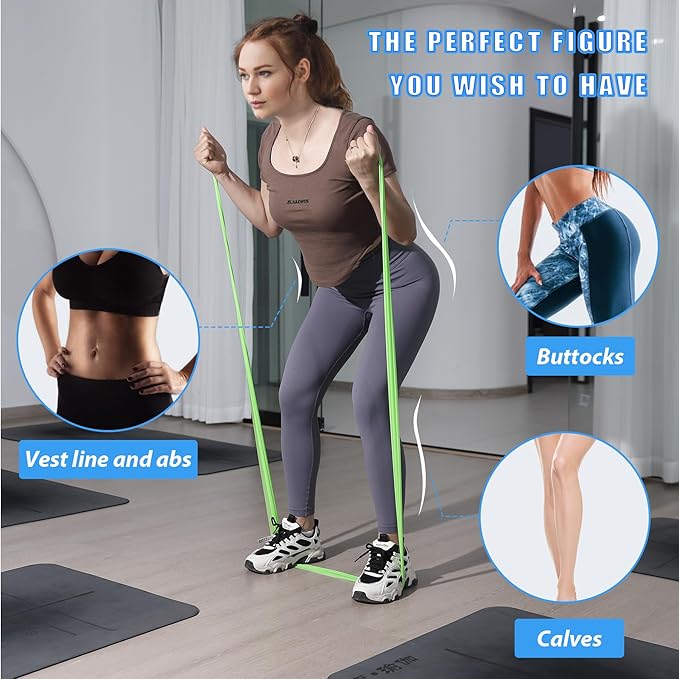 Resistance Bands for Working Out, Physical Therapy Bands, Latex Free Elastic and Exercise Bands Set for Stretching, Suitable for Rehab, Yoga, Pilates, Gym, Home Exercise - Bloomnest