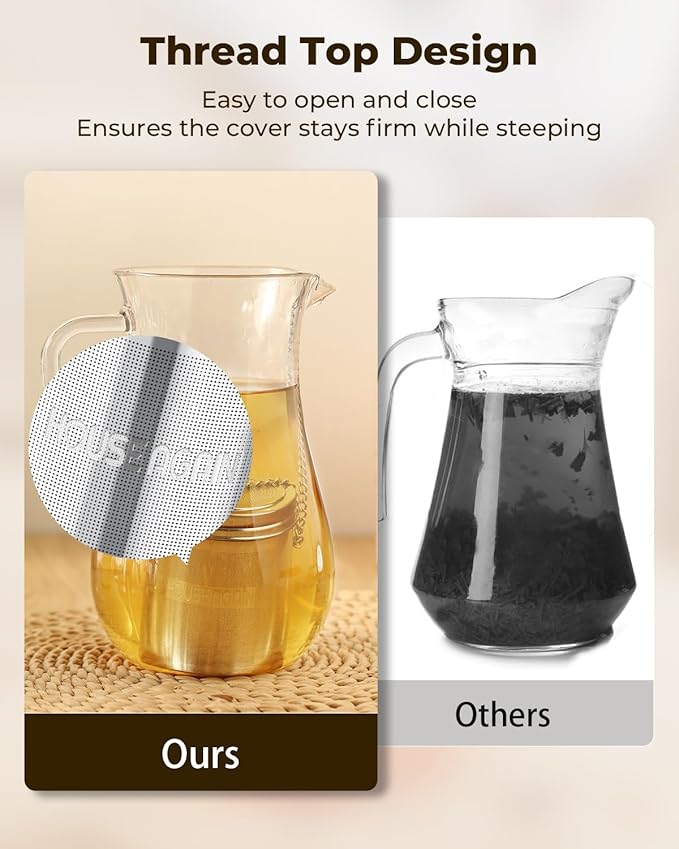House Again Large Tea Infuser with Scoop, Extra Fine Mesh Tea Strainers for Loose Tea & Spice Infuser for Cooking, 304 Stainless Steel, Loose Leaf Tea Steeper for Brew Tea Spices & Seasonings - Bloomnest