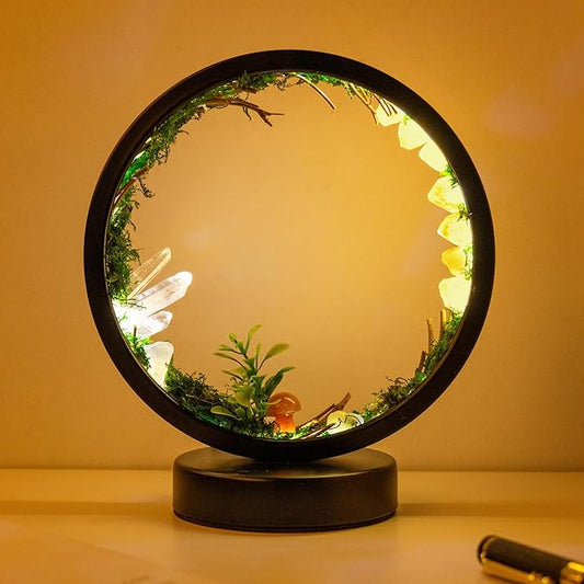 Runyangshi Forest Style Natural Citrine Night Light Healing Crystal USB Port 3 Colours Dimming Mode Lamp Suitable Night Lamp for Bedroom Home Decor Gift - Bloomnest