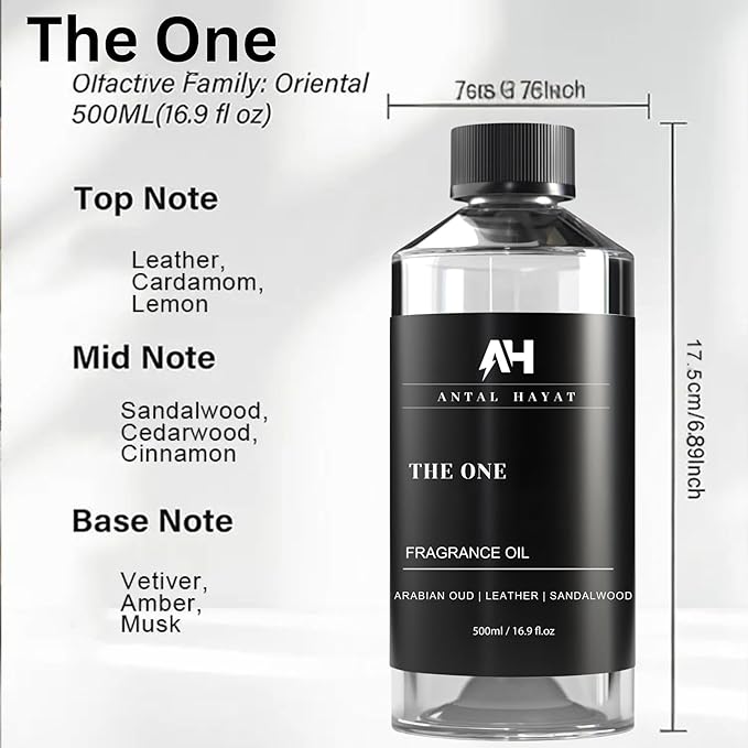 The One Hotel Scent Diffuser Oil - Aromatherapy Fragrance Inspired by 5-Star Hotels - Notes of Cardamom, Leather, Lemon with Cinnamon & Sandalwood - Inspired by Luxury Hotel The One Diffuser Scent - Bloomnest