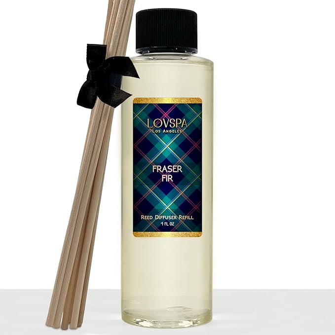 LOVSPA Fraser Fir Pine Diffuser Oil - Holiday Essential Oils for Diffuser Refill & Air Freshener Room Spray - Long-Lasting & Natural Home Fragrance, Scented Oil for Diffusers, USA Made, 4oz - Bloomnest