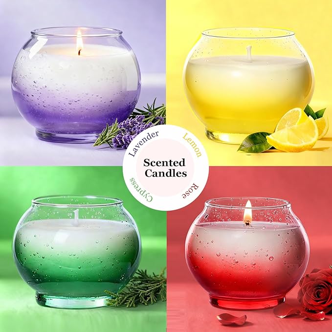 Scented Candles Set 12 Pack, Jar Candles for Home Scented, 4 oz Small Soy Wax Candle, 25 Hour Long Lasting, Aromatherapy Relaxing Candle for Women, Decorative, Christmas Gift - Bloomnest