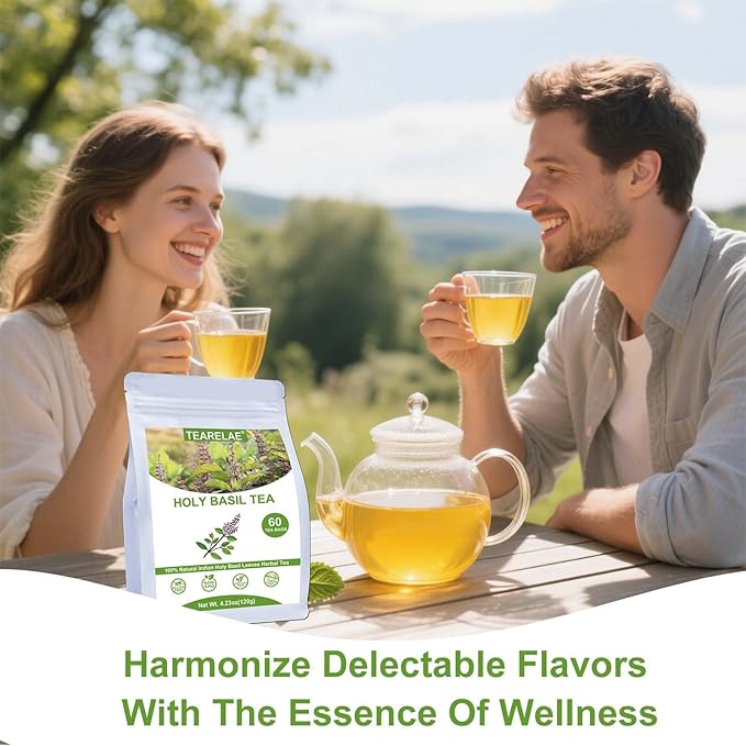 TEARELAE - Holy Basil Tea Bags - 60 Count - 100% Pure Natural Holy Basil Leaves - Aid in Digestion, Boost Immune System - Non-GMO - Caffeine-Free - Bloomnest