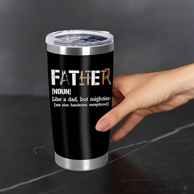 TEEZWONDER Christmas Birthday Gifts for Dad from Daughter Son - Stainless Steel Insulated Coffee Tumbler with Lid 20 oz - Funny Gifts from Kids, Mens Birthday Gift Ideas - Bloomnest