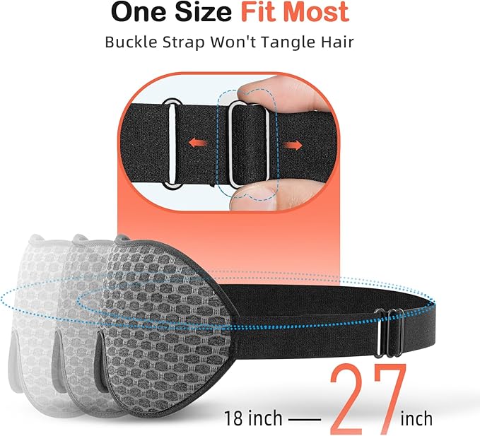 INNELO 3D Contoured Sleep Mask for Side Sleepers, 100% Light Blocking Sleeping Mask for Men & Women, Soft, No Pressure on Eyes, Airplane Blindfold for Travel, Night Eye Cover for Nap, Yoga, Grey