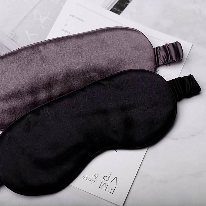 Silk Sleep Mask Light Blocking Luxury 100% Mulberry 19mm Silk Eye Mask Eye Cover Blindfold Ultra Soft Light & Comfy Anti Aging Skin Care with Travel Bag Gift Package - Bloomnest