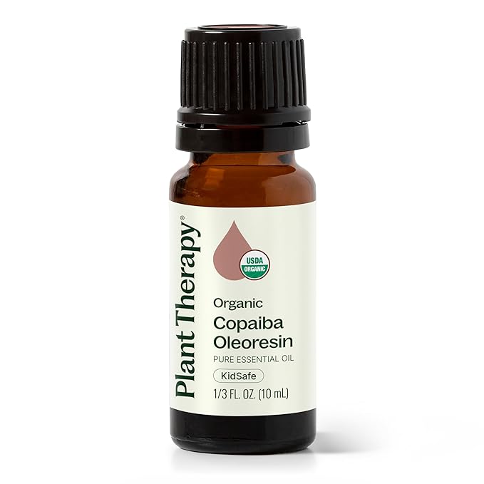 Plant Therapy Copaiba Oleoresin Organic Essential Oil 100% Pure, Undiluted, Natural Aromatherapy for Diffuser & Skin, Therapeutic Grade 10 mL (1/3 oz) Organic Copaiba Oil for Calming, Massage, Candles - Bloomnest