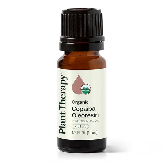 Plant Therapy Copaiba Oleoresin Organic Essential Oil 100% Pure, Undiluted, Natural Aromatherapy for Diffuser & Skin, Therapeutic Grade 10 mL (1/3 oz) Organic Copaiba Oil for Calming, Massage, Candles - Bloomnest