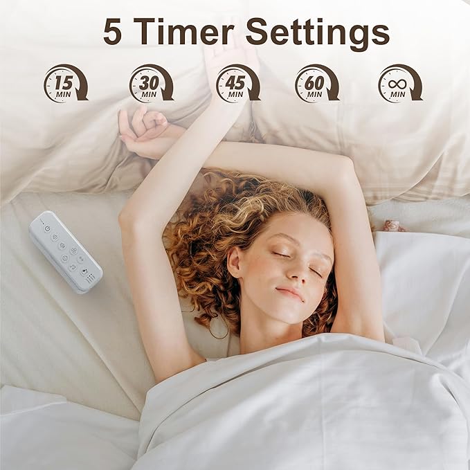 Raynic White Noise Machine, 42 Soothing Sounds Noise Machine, Rechargeable Battery Sound Machine with 8 Volumes, 5 Timers, Type-C Port, Headphone Jack for Baby, Adult, Home, Travel, Office - Bloomnest