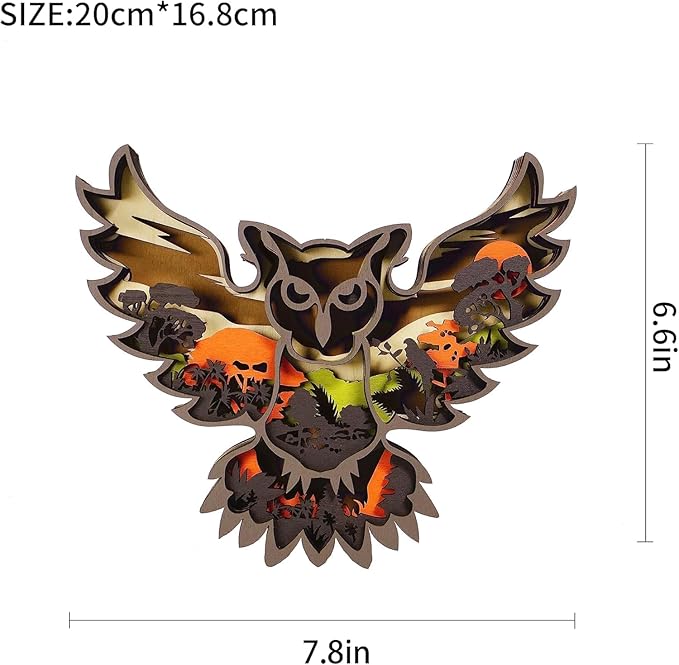 3D Wooden Animal Carving LED Night Light, Wood Carving Light, Modern Home Decoration, Decorative Tables, Cabinets, Living Rooms, Bedrooms, Offices, Farmhouses, Bookshelves, Perfect Holiday Gifts - Bloomnest