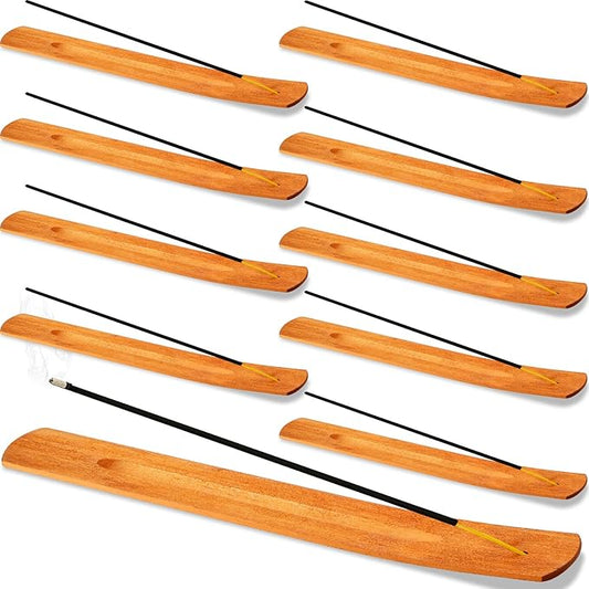 Handmade Wooden Incense Stick Holder Wood Incense Burner Ash Holder Trays for Sticks Home Utilities Accessories and Buddha Hall(24 Pieces)