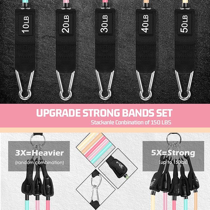 VEICK Resistance Bands, Exercise Bands, Workout Bands, Resistance Bands for Working Out with Handles for Men and Women, Exercising Bands for Fitness Weights Work Out at Home - Bloomnest