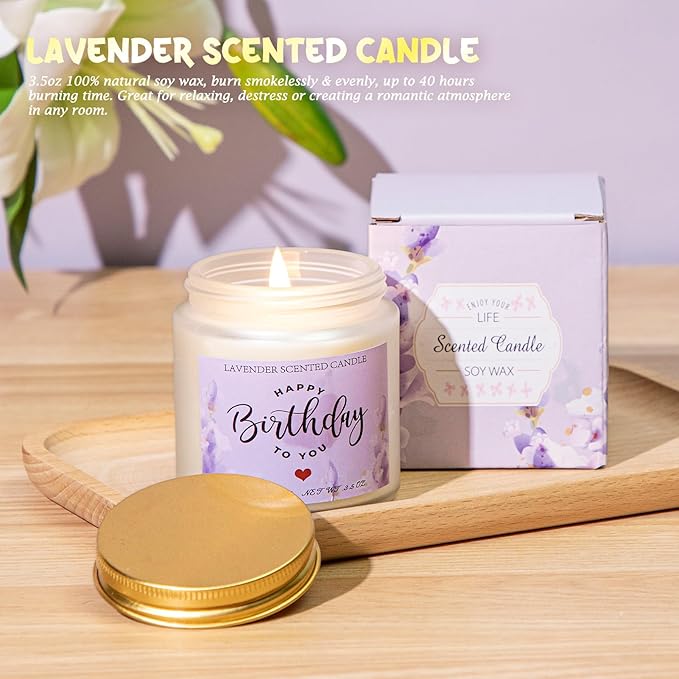 Birthday Gifts for Women, 13PCS Unique Happy Birthday Gifts Basket for Mom Her Best Friend Sister Wife Girlfriend Coworker Bestie, Luxury Self Care Box Relaxing Spa Gifts Set (Lavender) - Bloomnest