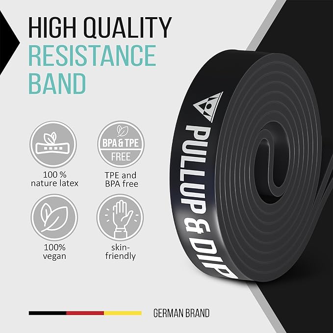 PULLUP & DIP Fitness Bands, Resistance Bands with Bag, Door Anchor (with Sets) and Exercise Guide - Single & in Value Set, Pull-Up Band Fitness Band for Calisthenics - Bloomnest