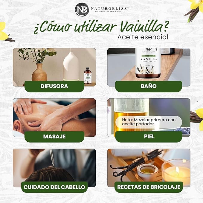 NaturoBliss Vanilla Essential Oil (4oz) Premium Quality - Bloomnest