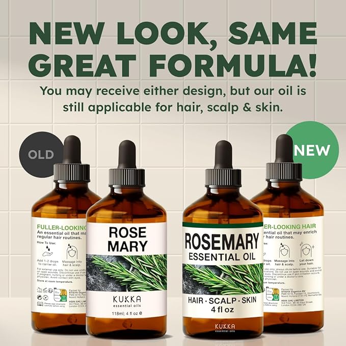 KUKKA Rosemary Essential Oils - 4 Fl Oz - for Hair, Skin, Diffuser, Aromatherapy & DIY Soap Making Scent - Bloomnest