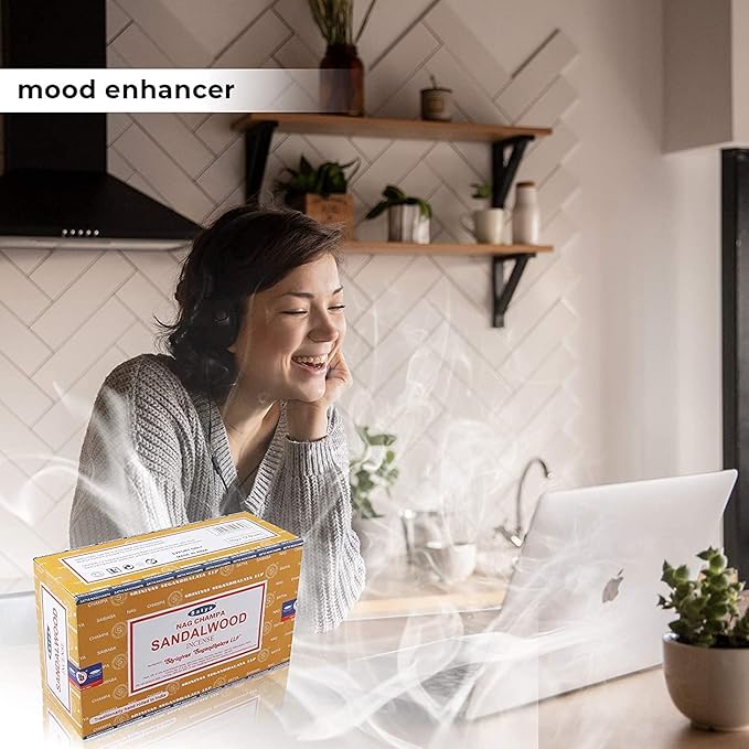 Satya Nag Champa Sandalwood Incense Sticks - Box 12 Pack (Sandalwood) Bloomnest