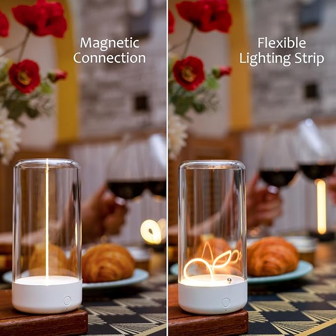 AUGE LIGHT Mini Minimalist Table Lamp Cordless LED Desk Lamp Rechargeable Modern Night Lights Portable Nightstand Lamps Unique Ambient Light Mood Lighting for Bedroom, Beside, Nursery - Bloomnest