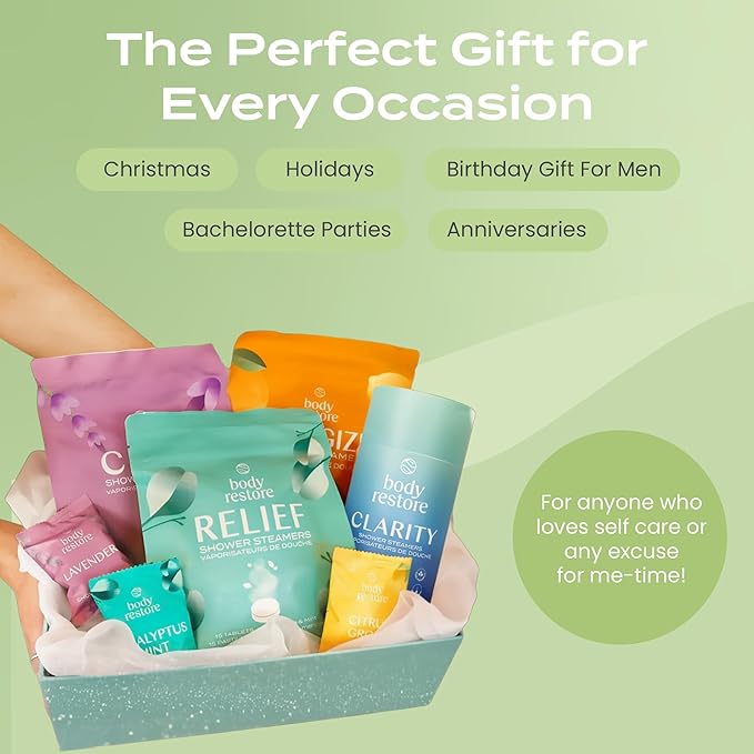 Body Restore Shower Steamers Aromatherapy 15 Pack – Valentines Day Gifts for Her and Him, Birthday Gifts for Women and Men, Relaxation, Stress Relief, Self Care – Tea Tree - Bloomnest