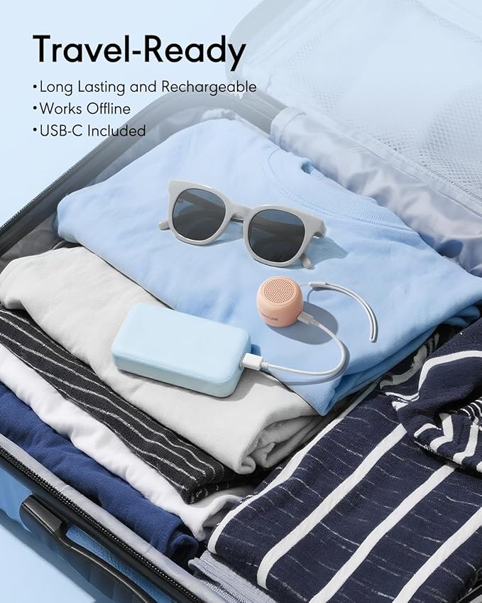 Sound Machine Flowtune White Noise Machine for Baby Adults, Mini Portable Sound Machine for Travel, 6H Timer, 18 Soothing Sleep Sounds Gift (Peach) - Bloomnest