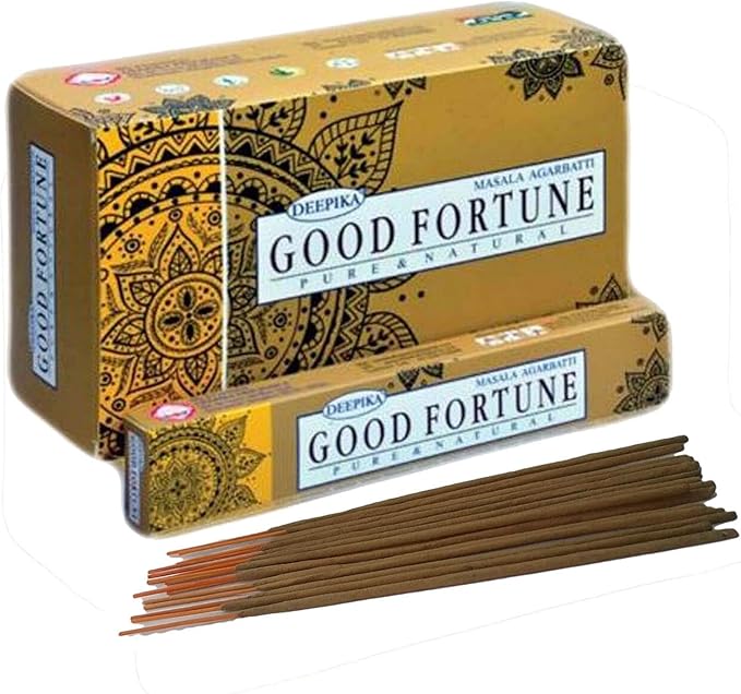 Deepika Good Fortune Masala Agarbatti Sticks Pure and Natural Home Fragrance Incense Set of 12 Box