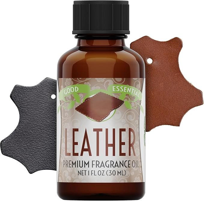 Good Essential Professional Leather Fragrance Oil for Diffuser, Candle Warmer, Wax Melts - 1 fl oz, 30ml - Leather Scent Oil for Candles GoodEssential
