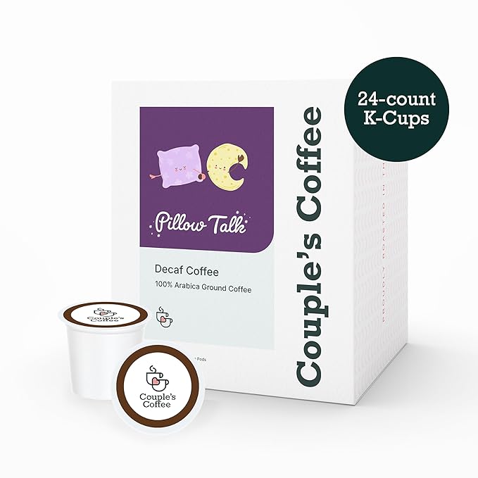Couple's Coffee K-Cups | Decaf Coffee Pods | Gives Back to Military Families | Pillow Talk | Compatible with K-Cups & Single Serve Brewers | 24 Count - Bloomnest