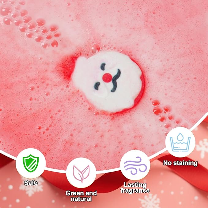 Christmas Bath Bombs for Kids & Women, Handmade Bath Bomb Gift Set of 6 Fun Shapes, Perfect Stocking Stuffers for Teen Girls & Boys, Skin Care Bathbombs as Christmas Gifts for Kids - Bloomnest