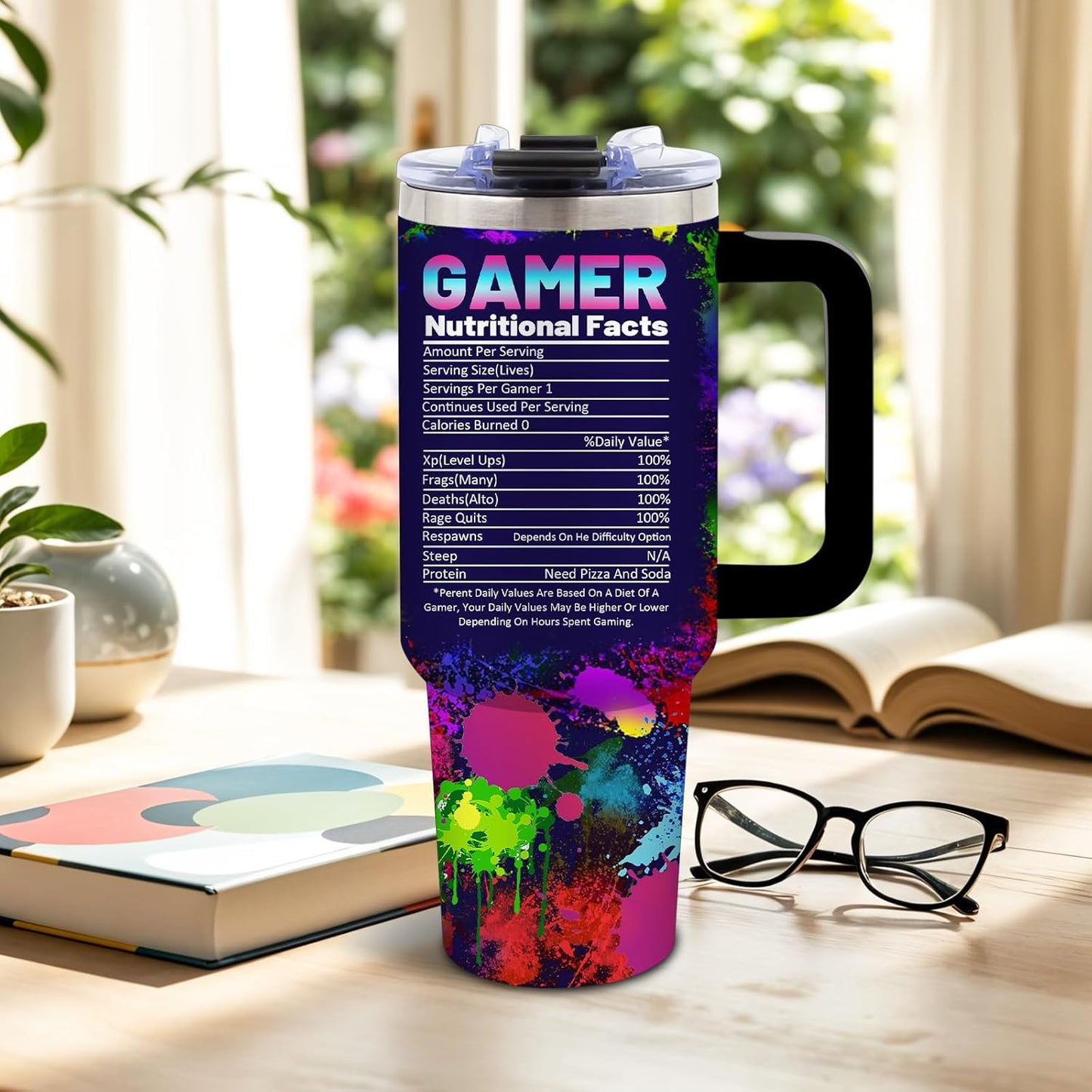 DUUV Gamer Gifts for Men, Video Game Tumbler 40 Oz, Cool Gaming Gifts for Men Teenage Boys Kids Teen Son Adults Dad Husband, Game Room Decor Gift Ideas, Gift for Christmas Thanksgiving, 1PCS