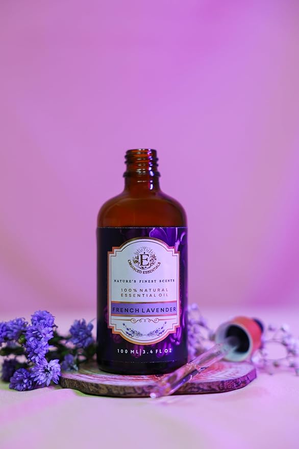 Luxurious French Lavender Essential Oil by Enhanced Essentials|with Glass Dropper|Slow Distilled & Pure| for Home,Diffusers,Skin Care,Aromatherapy,Massage,Soap & Candle Making|3.38 fl oz (100 ml) EnhancedEssentials