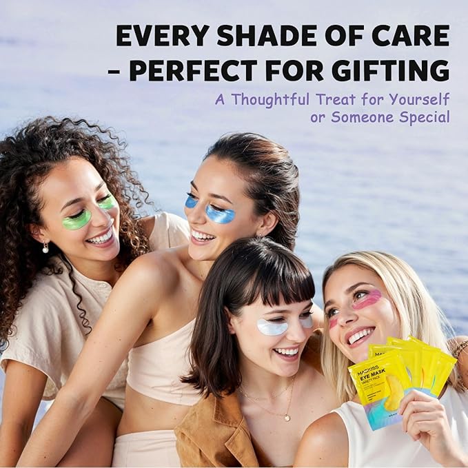 Under Eye Patches Variety Pack (24 Pairs), Eye Masks for Dark Circles Puffy Eyes Undereye Bags With 8 Colors (3 Pairs/Color), Vegan Eye Skin Care Set for Bachelorette Party Favors - Bloomnest