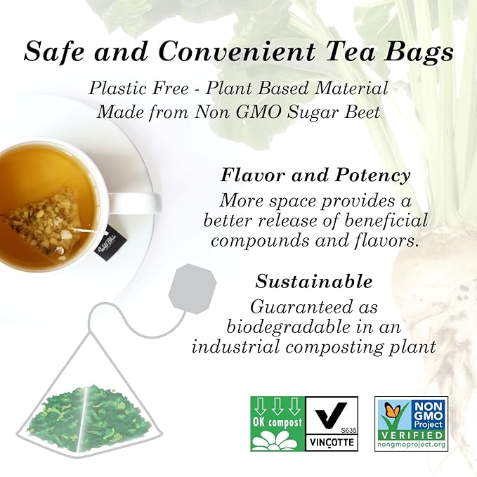 Wild Bliss Organic Burdock Root Tea - Caffeine Free Herbal Detox Support - Pharmacopoeia Quality - 75 Plant Based Tea Bags - Bloomnest