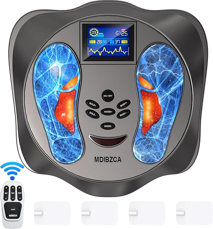 Electric Foot Stimulator, EMS & TENS Foot Massager for Neuropathy, Electric Feet Blood Circulation Machine, Improves Circulation,Relieves Body Pains - Bloomnest