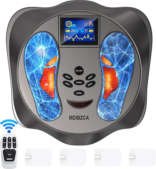 Electric Foot Stimulator, EMS & TENS Foot Massager for Neuropathy, Electric Feet Blood Circulation Machine, Improves Circulation,Relieves Body Pains - Bloomnest