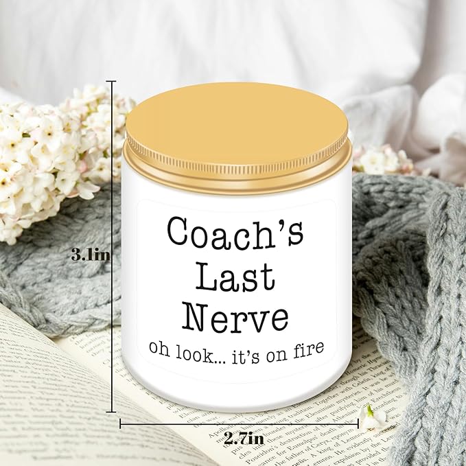 Homsolver Coach Gifts for Women & Men, Thank You, Appreciation, Christmas, Birthday Gift for Baseball Softball Volleyball Hockey Coaches,Coach's Last Nerve Scented Candle